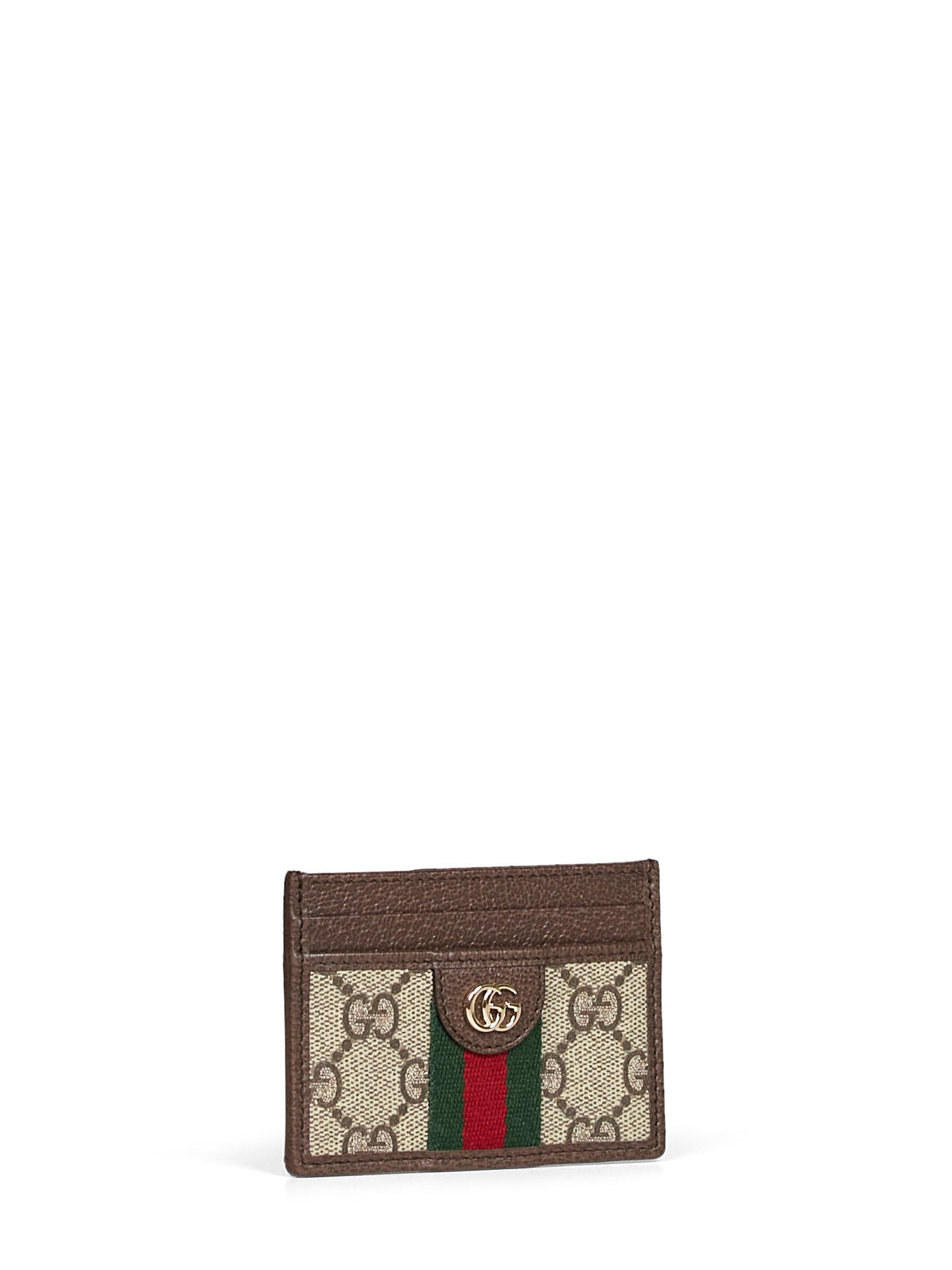 Gucci Women Beige And Dark Brown Ophidia Card Holder