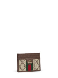 Gucci Women Beige And Dark Brown Ophidia Card Holder