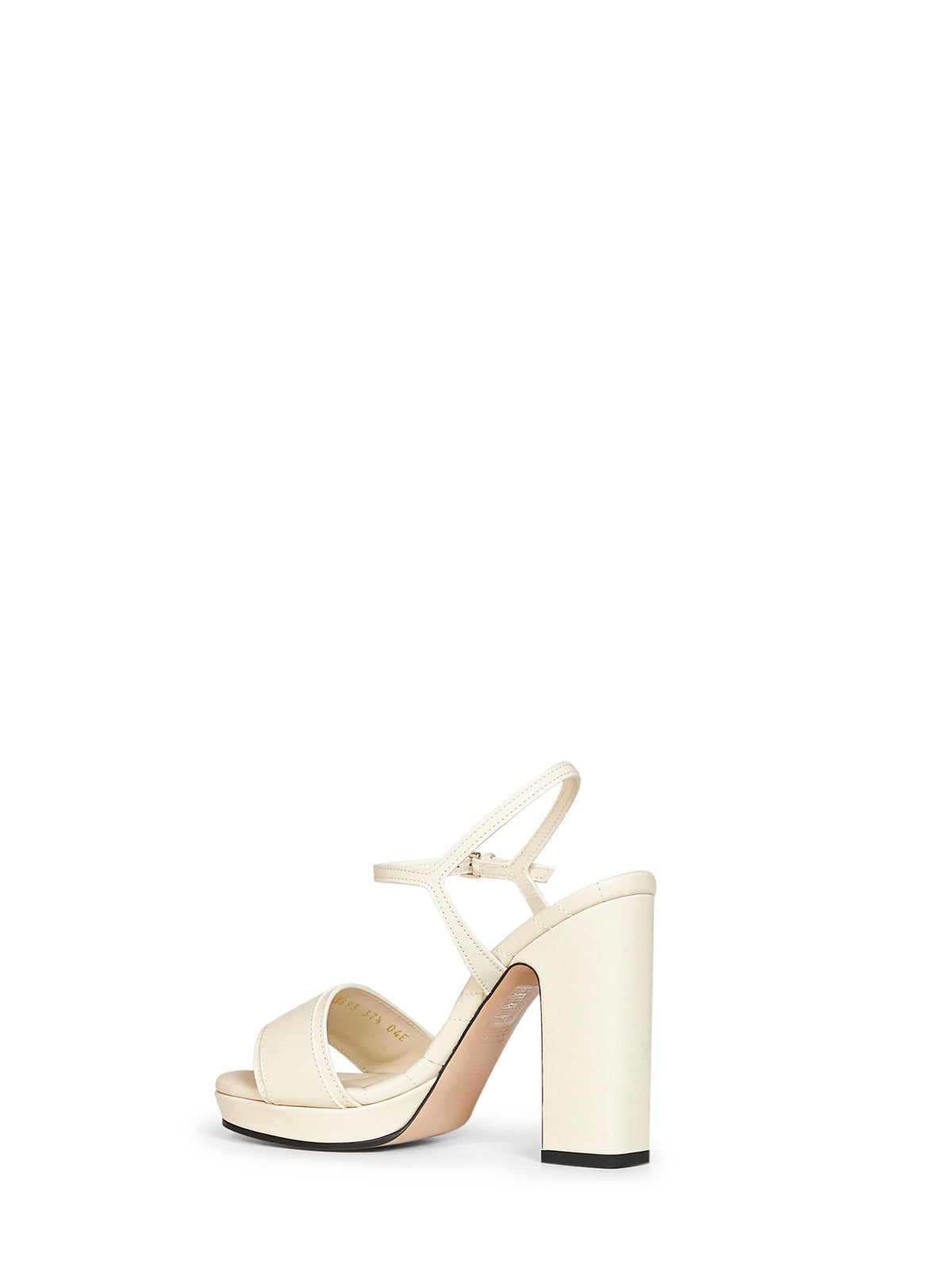 GUCCI Gucci Women Ivory Leather Platform Sandals With Double G