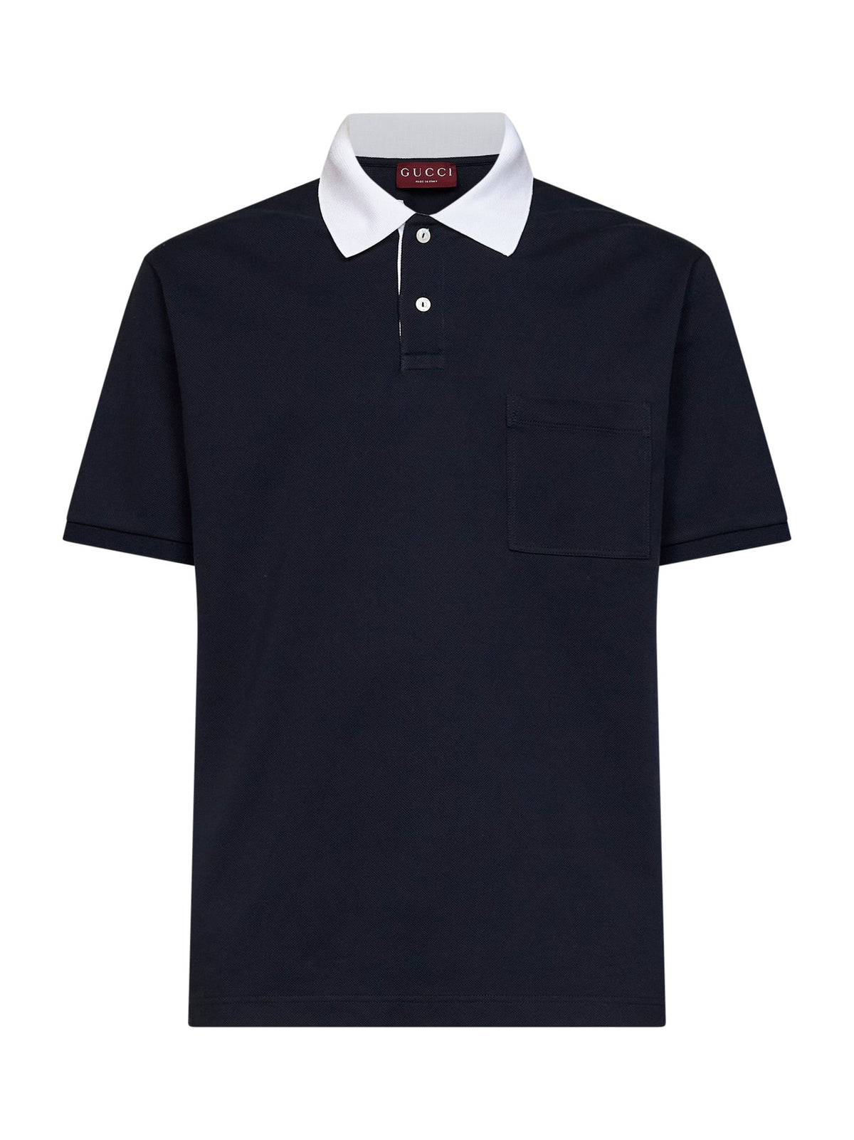 GUCCI Gucci Men Blue Stretch Cotton Pique Polo Shirt
