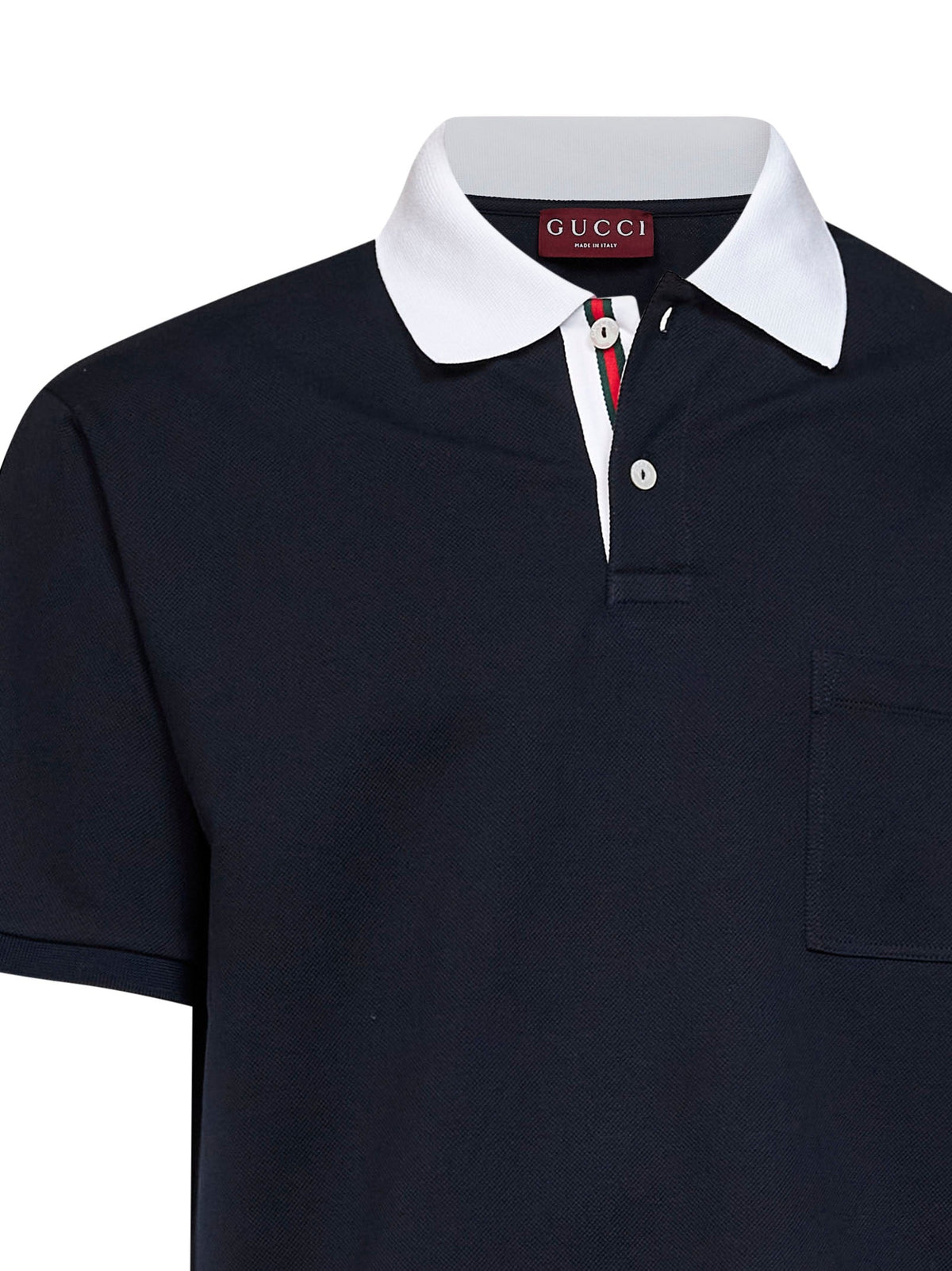 GUCCI Gucci Men Blue Stretch Cotton Pique Polo Shirt