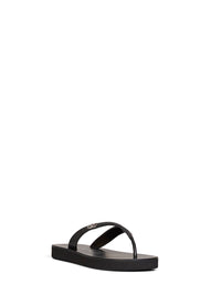 GUCCI Gucci Women Black Nappa Leather Platform Thong Sandals With Double G