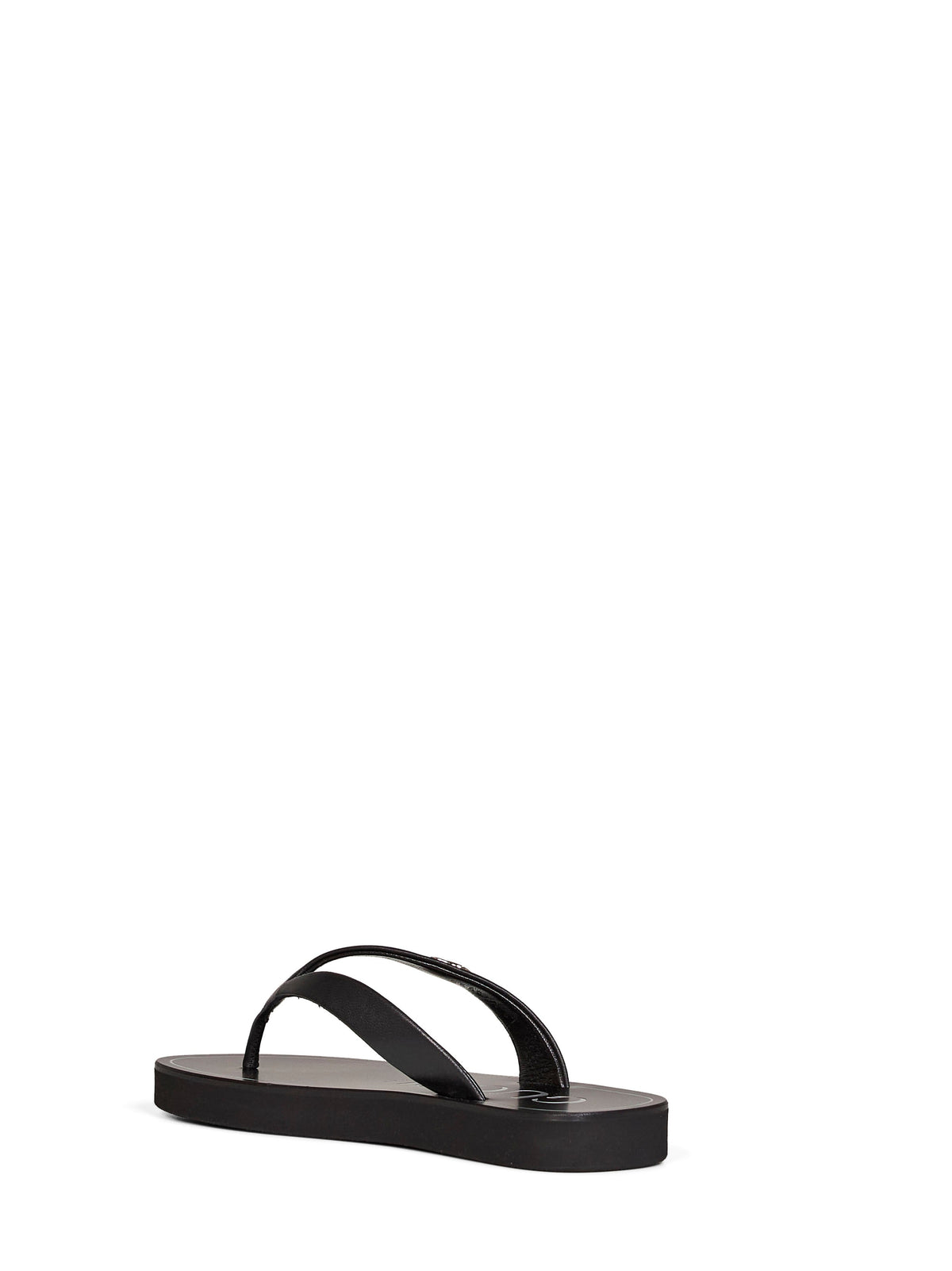 GUCCI Gucci Women Black Nappa Leather Platform Thong Sandals With Double G