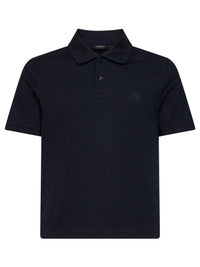 Gucci Men Blue Cotton Pique Embroidered Polo Shirt