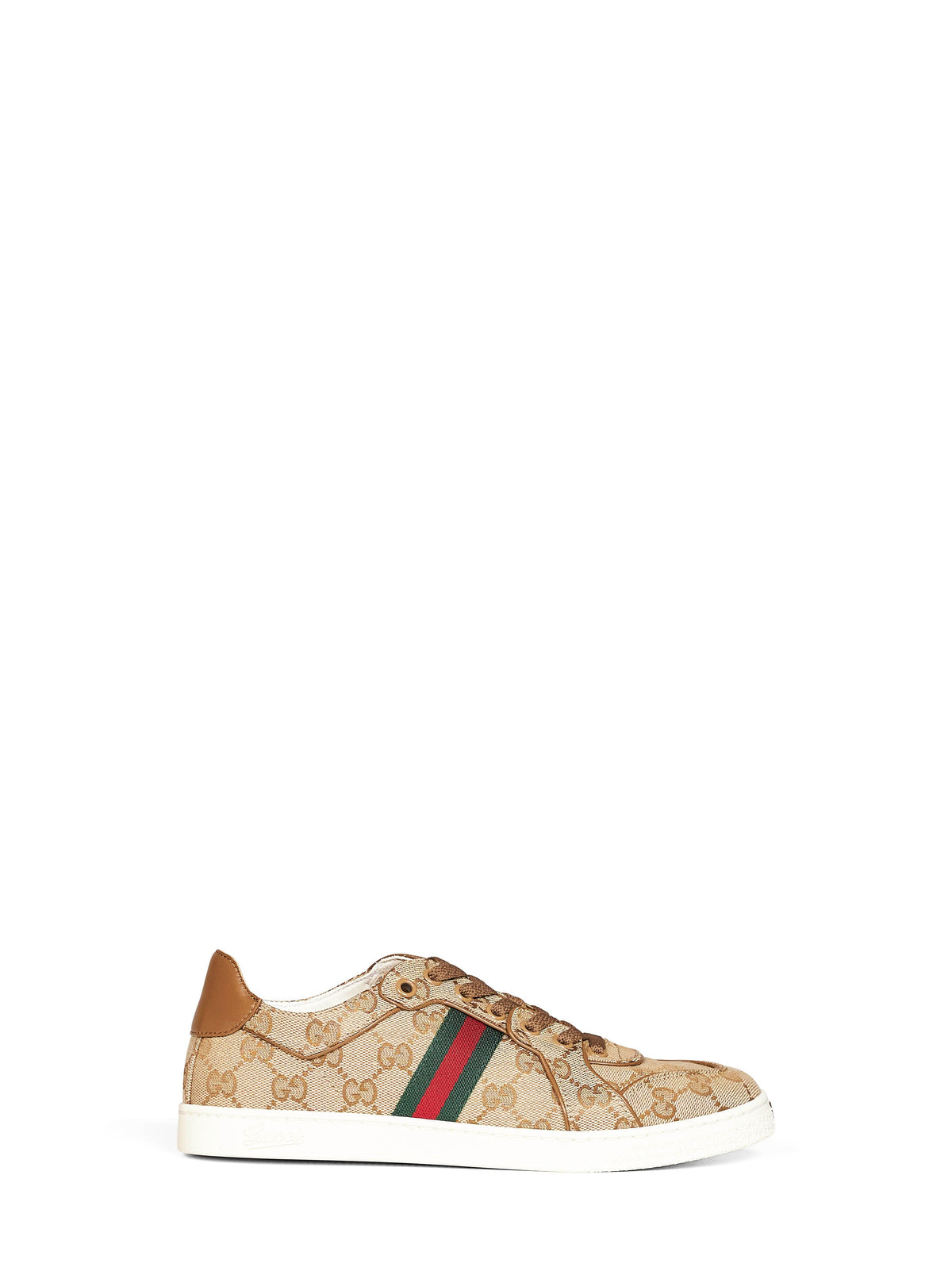 Gucci Women Beige Canvas Gg Stretch Sneakers
