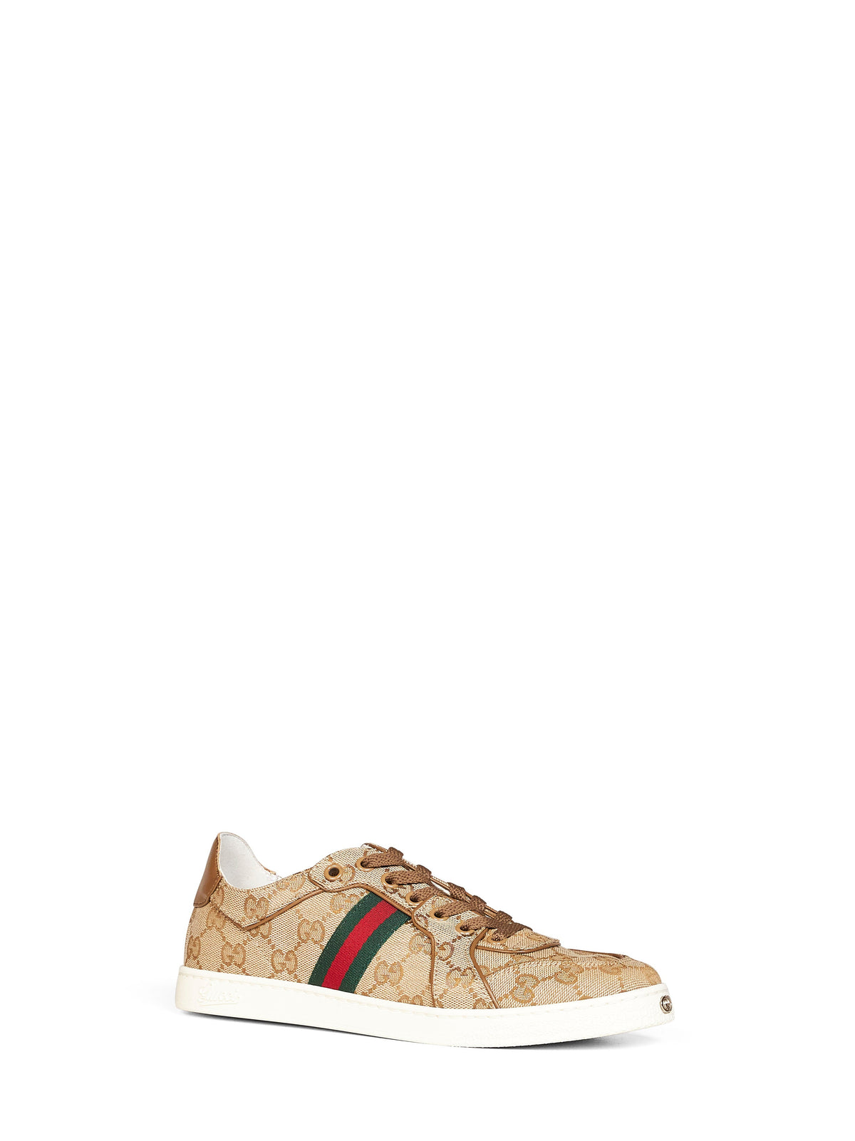 Gucci Women Beige Canvas Gg Stretch Sneakers