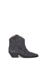 ISABEL MARANT Isabel Marant Women Washed Black Suede Dewina Western Ankle Boots