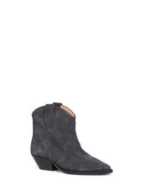 ISABEL MARANT Isabel Marant Women Washed Black Suede Dewina Western Ankle Boots