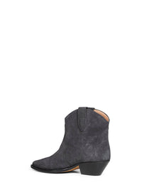 ISABEL MARANT Isabel Marant Women Washed Black Suede Dewina Western Ankle Boots