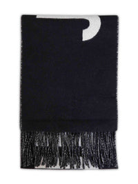 Jacquemus Women Black Wool The Jacquemus Fringe Logo Scarf