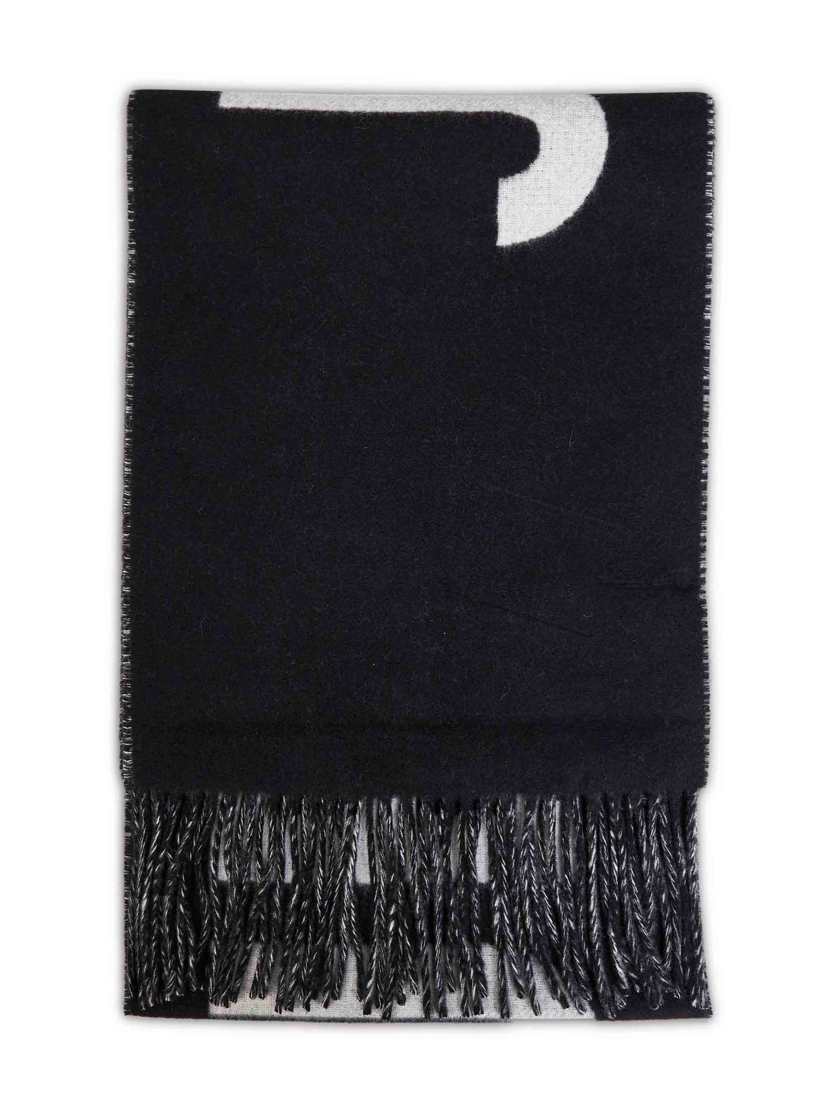 Jacquemus Women Black Wool The Jacquemus Fringe Logo Scarf