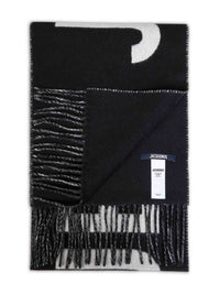 Jacquemus Women Black Wool The Jacquemus Fringe Logo Scarf