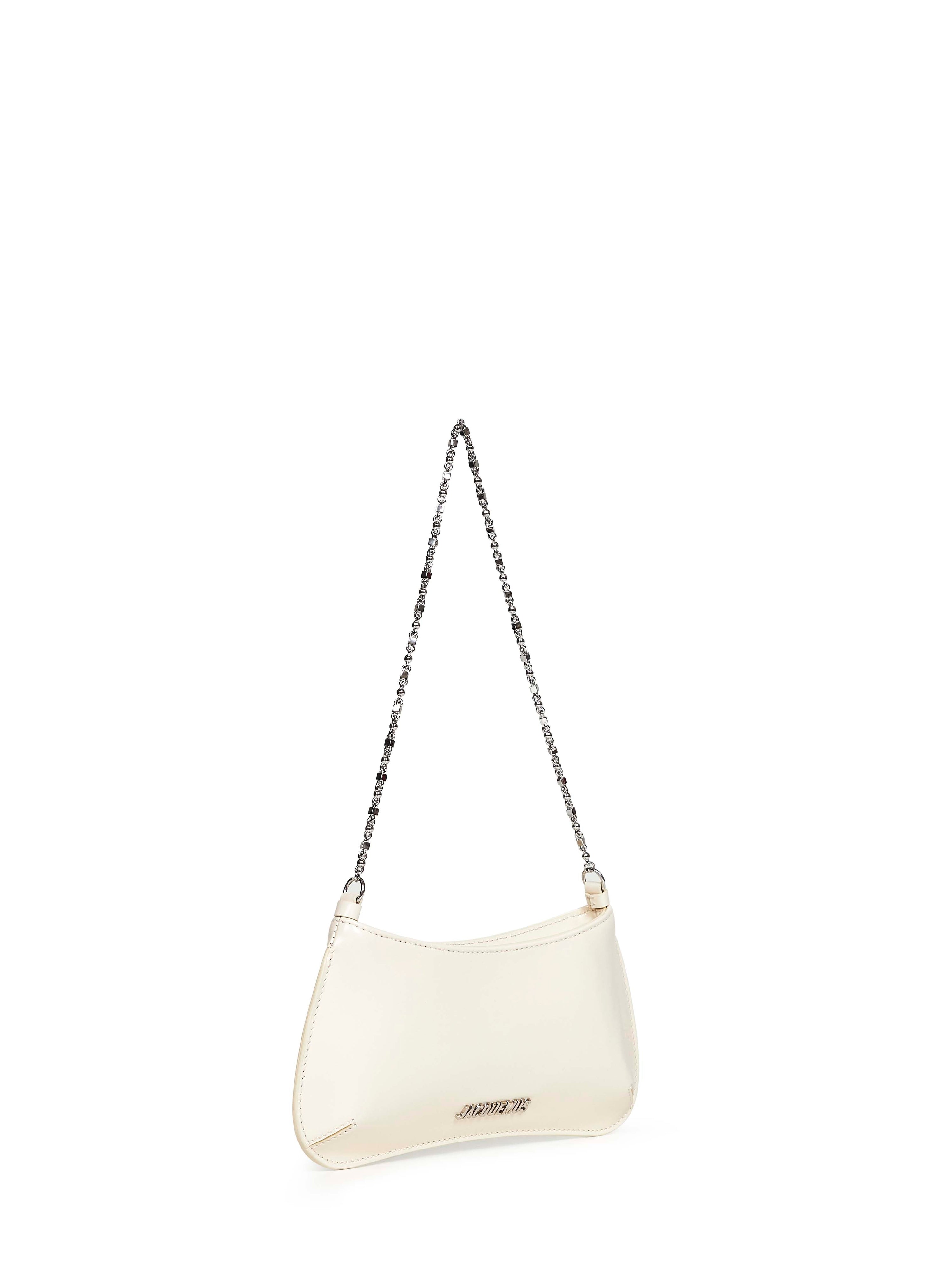 JACQUEMUS Jacquemus Women Light Ivory The Small Bisou Chaine Shoulder Bag