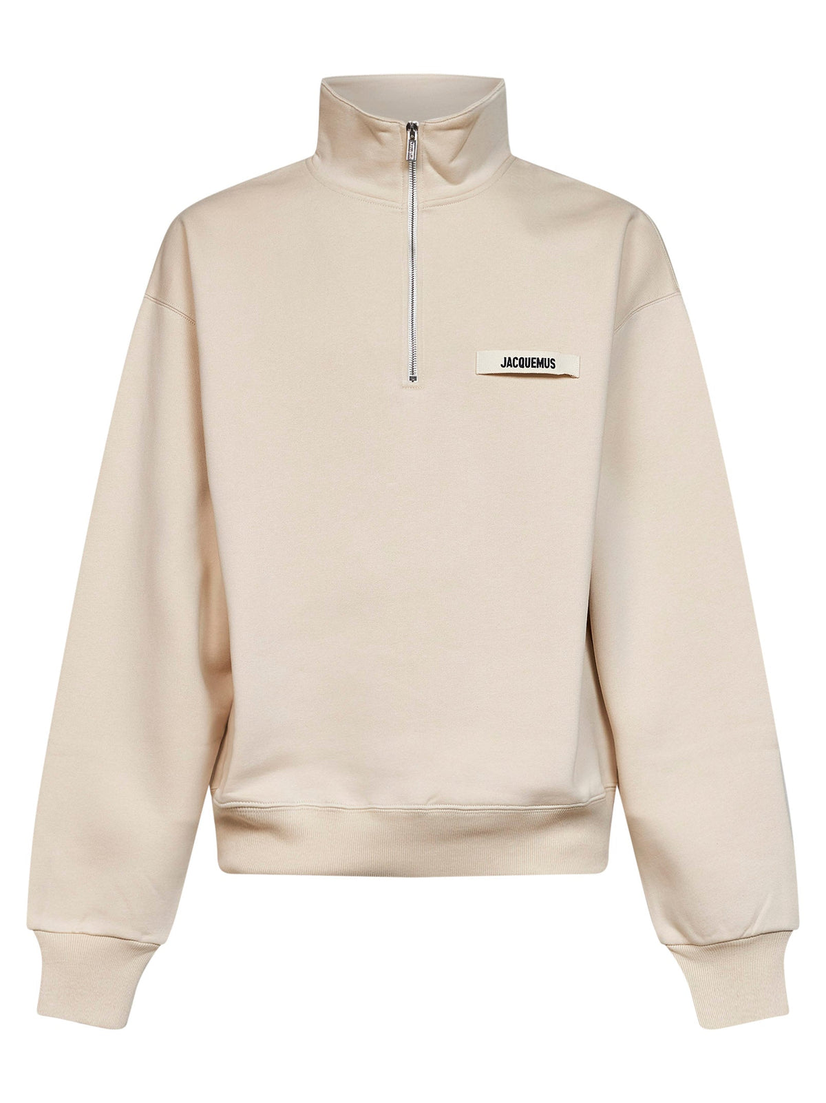 Jacquemus Men Beige The Gros Grain Zipped-Rollneck Sweatshirt