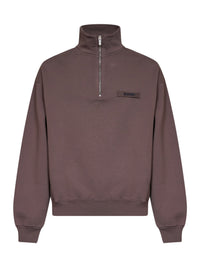 Jacquemus Men Brown The Gros Grain Zipped-Rollneck Sweatshirt