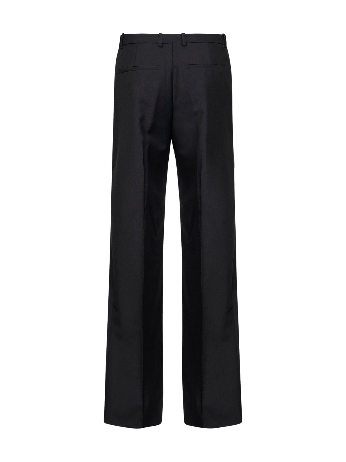 Jil Sander Women Black Wool-Mohair Canvas Wide-Leg Trousers