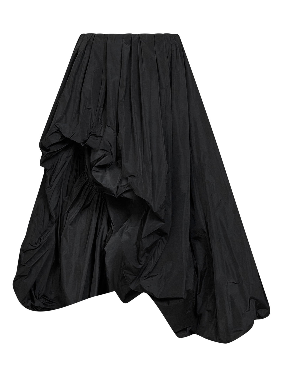 Jil Sander Women Black Lightweight Taffeta Asymmetric Draped Skirt
