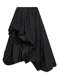 Jil Sander Women Black Lightweight Taffeta Asymmetric Draped Skirt