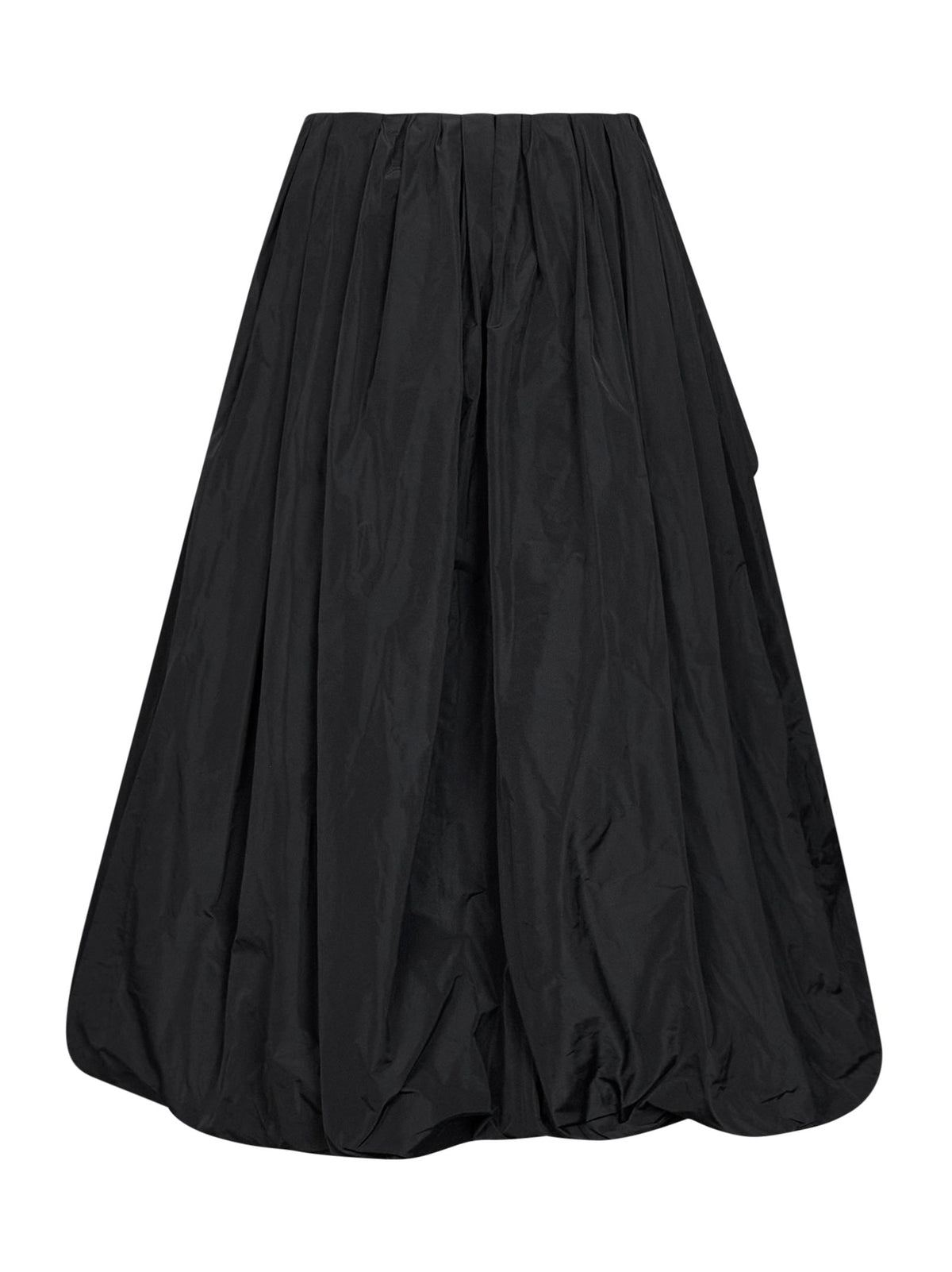 Jil Sander Women Black Lightweight Taffeta Asymmetric Draped Skirt