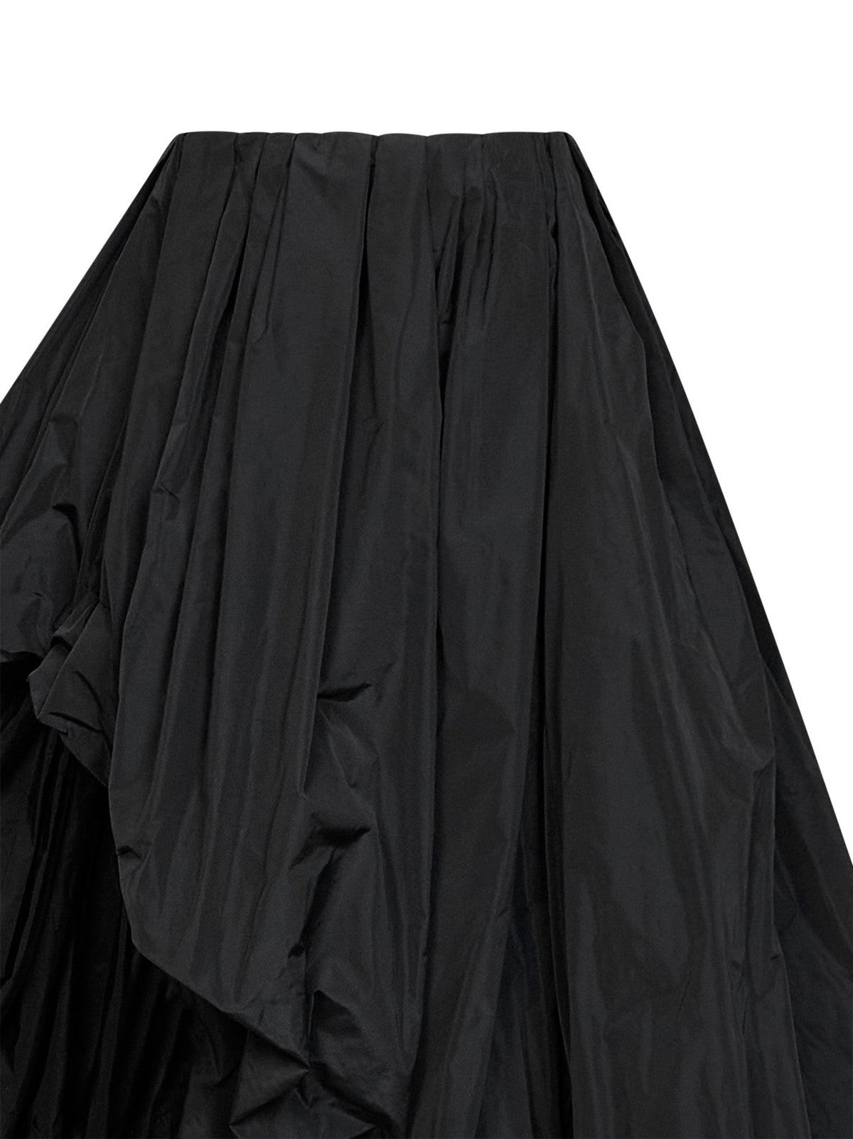Jil Sander Women Black Lightweight Taffeta Asymmetric Draped Skirt