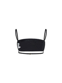 Jil Sander Women Black Wool And Silk Faille Bralette Top
