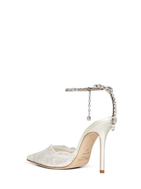 JIMMY CHOO Jimmy Choo Women Ivory Lace Saeda 100 Pumps
