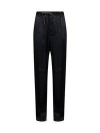Maison Margiela Women Black Satin Drawstring Trousers