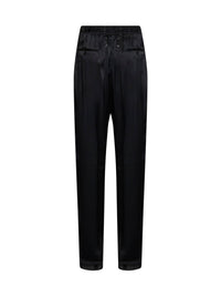 Maison Margiela Women Black Satin Drawstring Trousers
