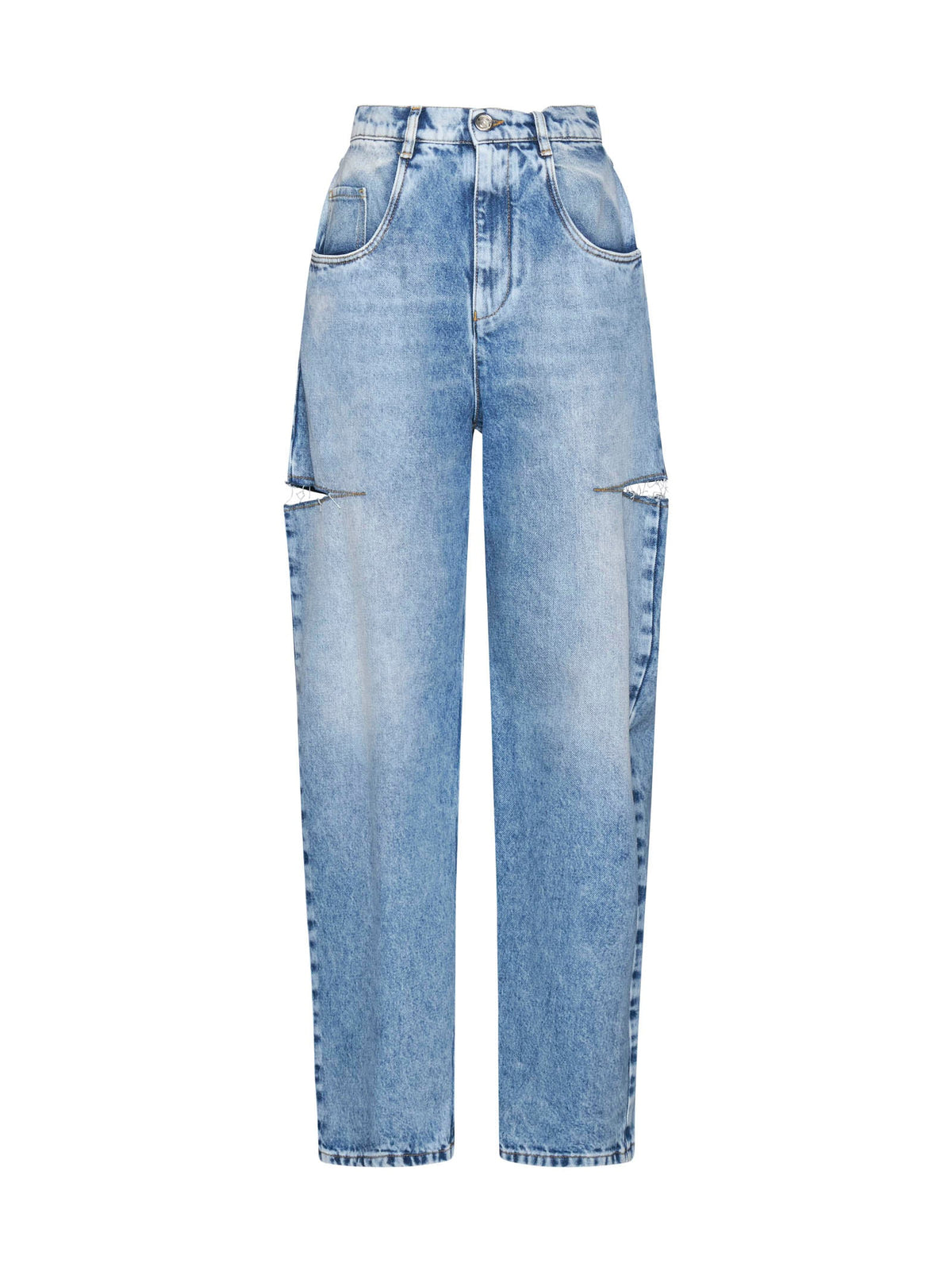 MAISON MARGIELA Maison Margiela Women High-Waisted Wide-Leg Cut-Out Jeans