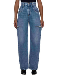 MAISON MARGIELA Maison Margiela Women High-Waisted Wide-Leg Cut-Out Jeans