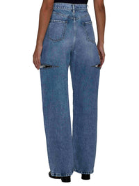 MAISON MARGIELA Maison Margiela Women High-Waisted Wide-Leg Cut-Out Jeans