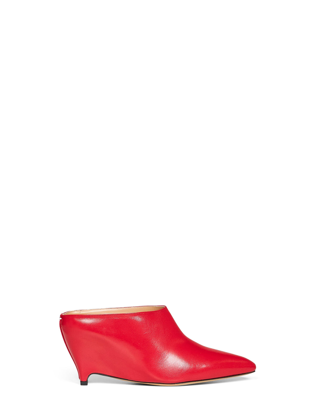 Maison Margiela Women Red Leather Heel-Less Mules