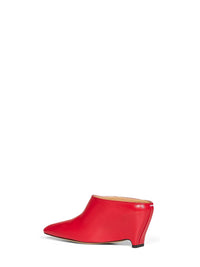 Maison Margiela Women Red Leather Heel-Less Mules