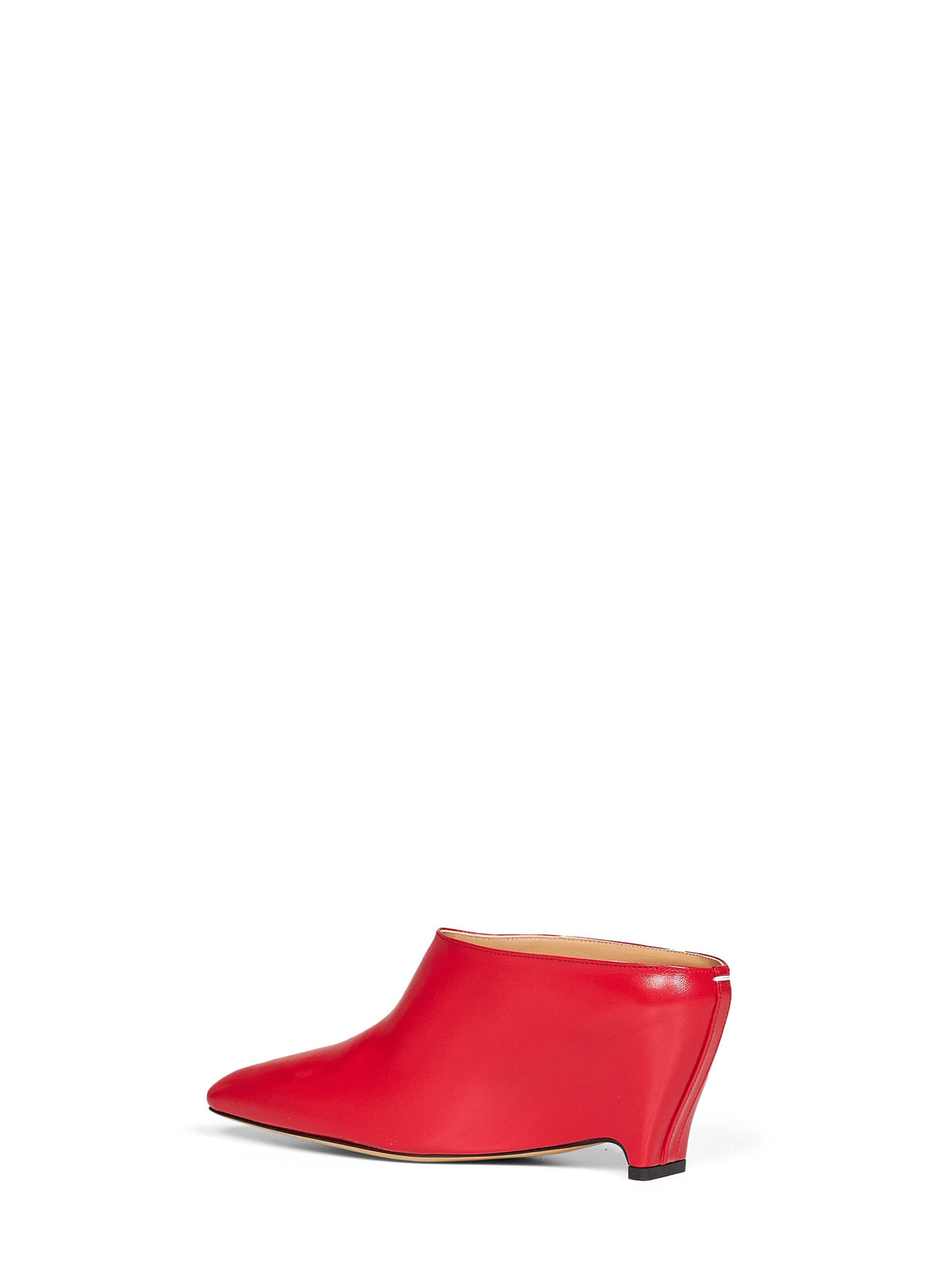 Maison Margiela Women Red Leather Heel-Less Mules