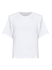MARANT ETOILE Marant Etoile Women White Cotton Jersey Zelitos T-Shirt With Shoulder Pads