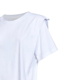 MARANT ETOILE Marant Etoile Women White Cotton Jersey Zelitos T-Shirt With Shoulder Pads
