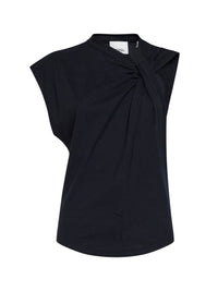 MARANT ETOILE Marant Etoile Women Black Cotton Jersey Nayda Asymmetric T-Shirt