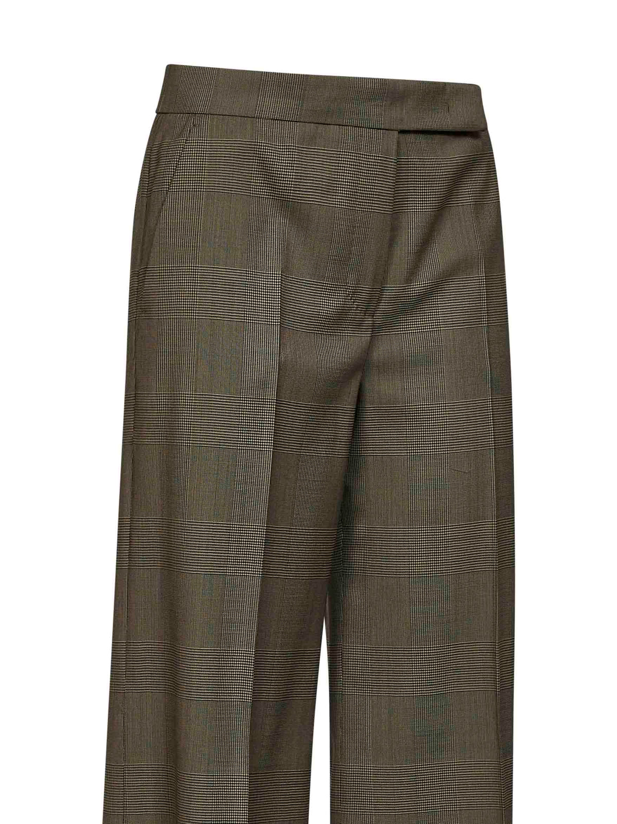 MAX MARA Max Mara Women Khaki Green Glen Plaid Wool Mxmnetto Trousers