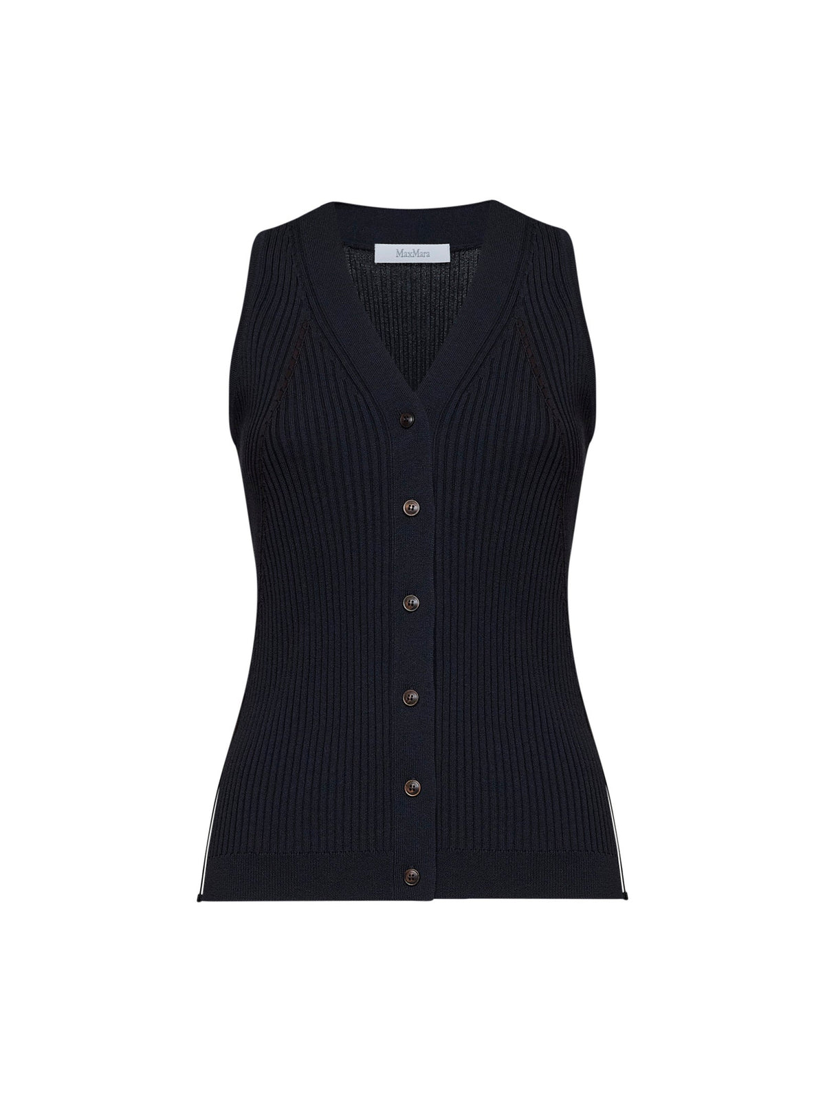 MAX MARA Max Mara Women Navy Blue Ribbed Knit Mxmfiorire Vest