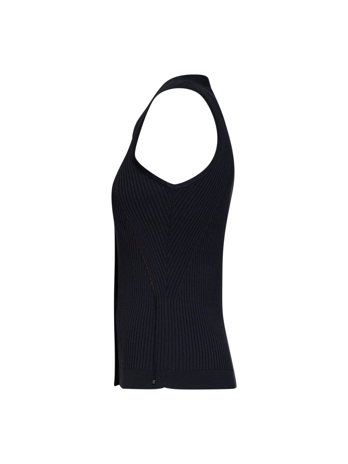 MAX MARA Max Mara Women Navy Blue Ribbed Knit Mxmfiorire Vest