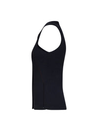 MAX MARA Max Mara Women Navy Blue Ribbed Knit Mxmfiorire Vest