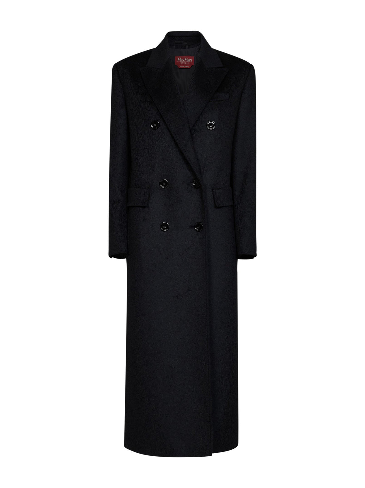 Max Mara Studio Women Black Msteffige Tuxedo-Style Long Coat