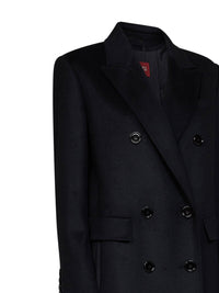Max Mara Studio Women Black Msteffige Tuxedo-Style Long Coat