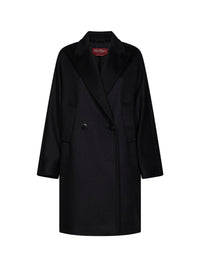 Max Mara Studio Women Black Mstmastro Double-Breasted Midi Coat
