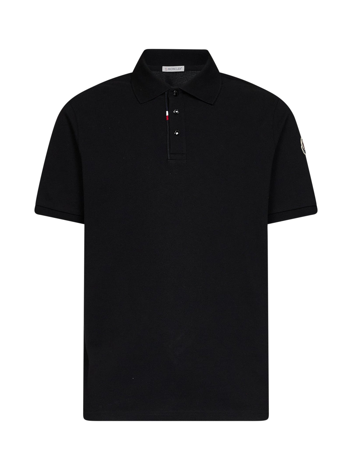 Moncler Men Black Cotton Piqué Polo Shirt With Logo