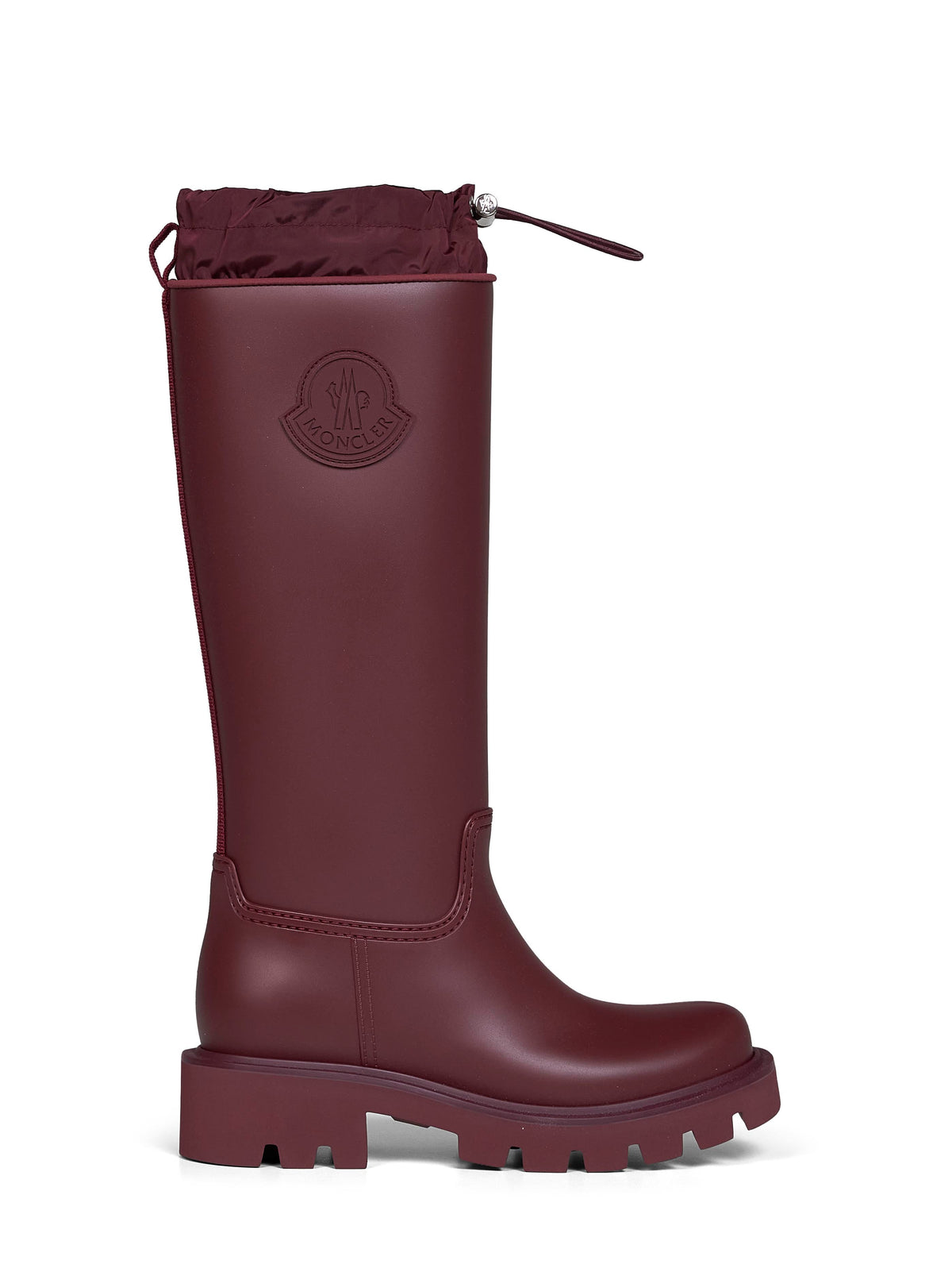 Moncler Women Burgundy Kickstream High Rain Boots