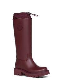 Moncler Women Burgundy Kickstream High Rain Boots