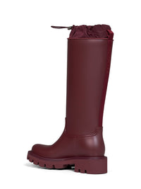 Moncler Women Burgundy Kickstream High Rain Boots