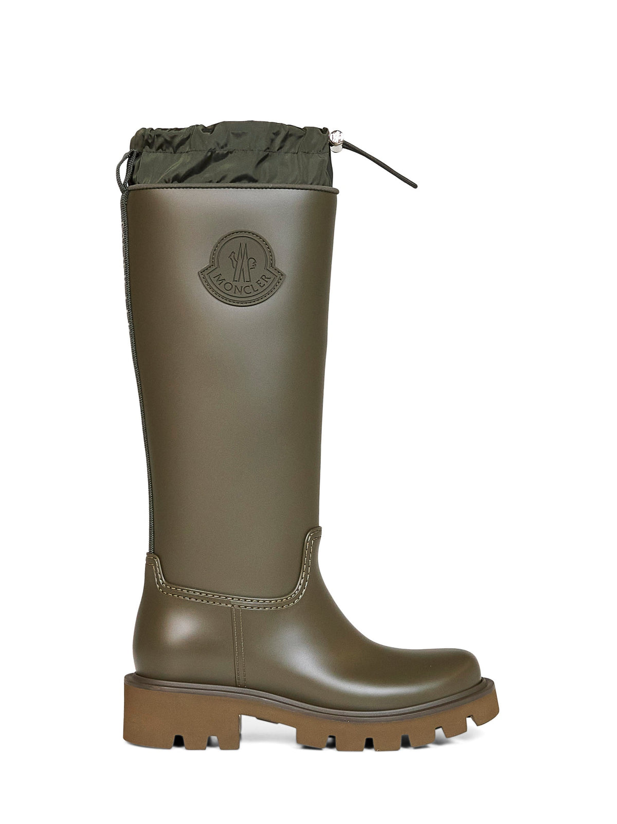 Moncler Women Olive Green Kickstream High Rain Boots