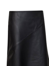 MUGLER Mugler Women Black Nappa Leather Asymmetric Skirt
